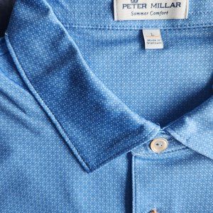 NWT Peter Millar Men's Short Sleeve Polo / LARGE / BLUE